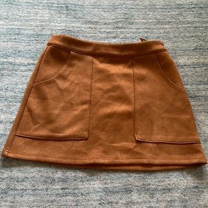 Sexy Suede Brown Skirt
